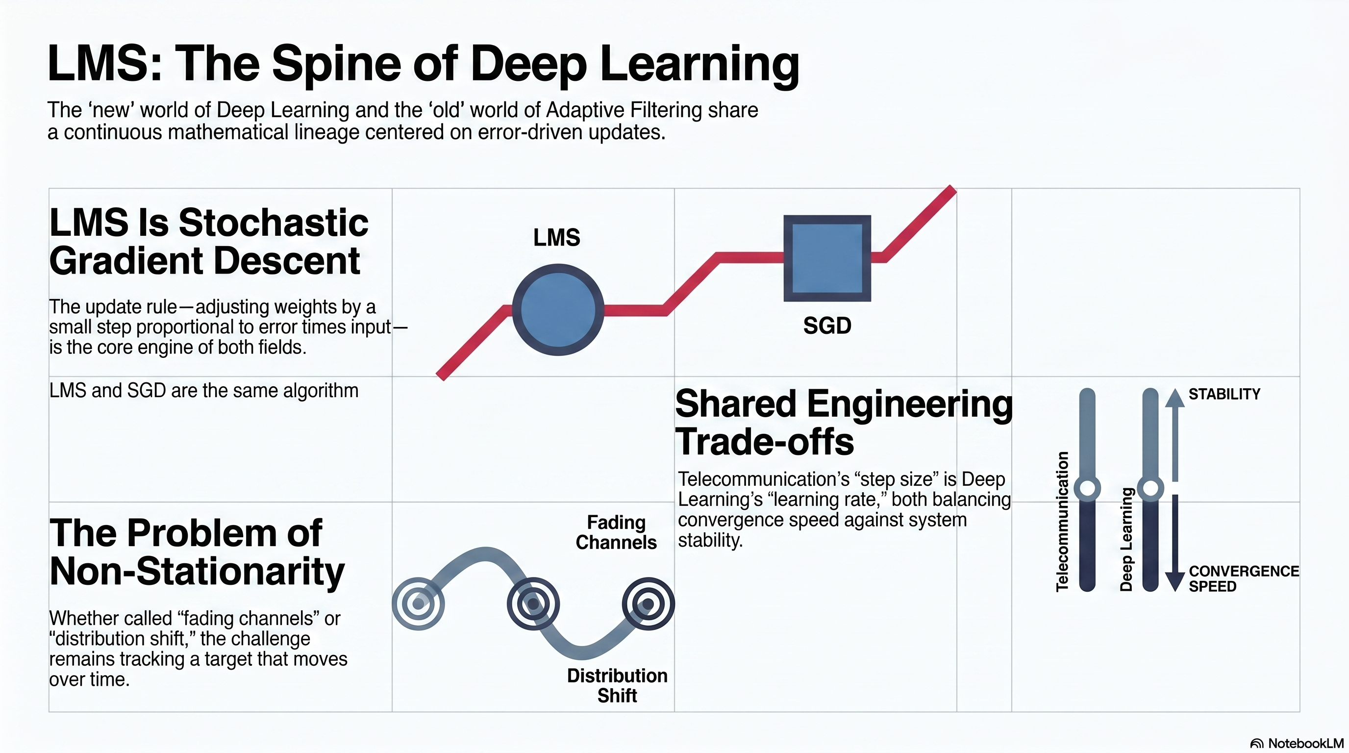 Step size / learning rate trade-off diagram