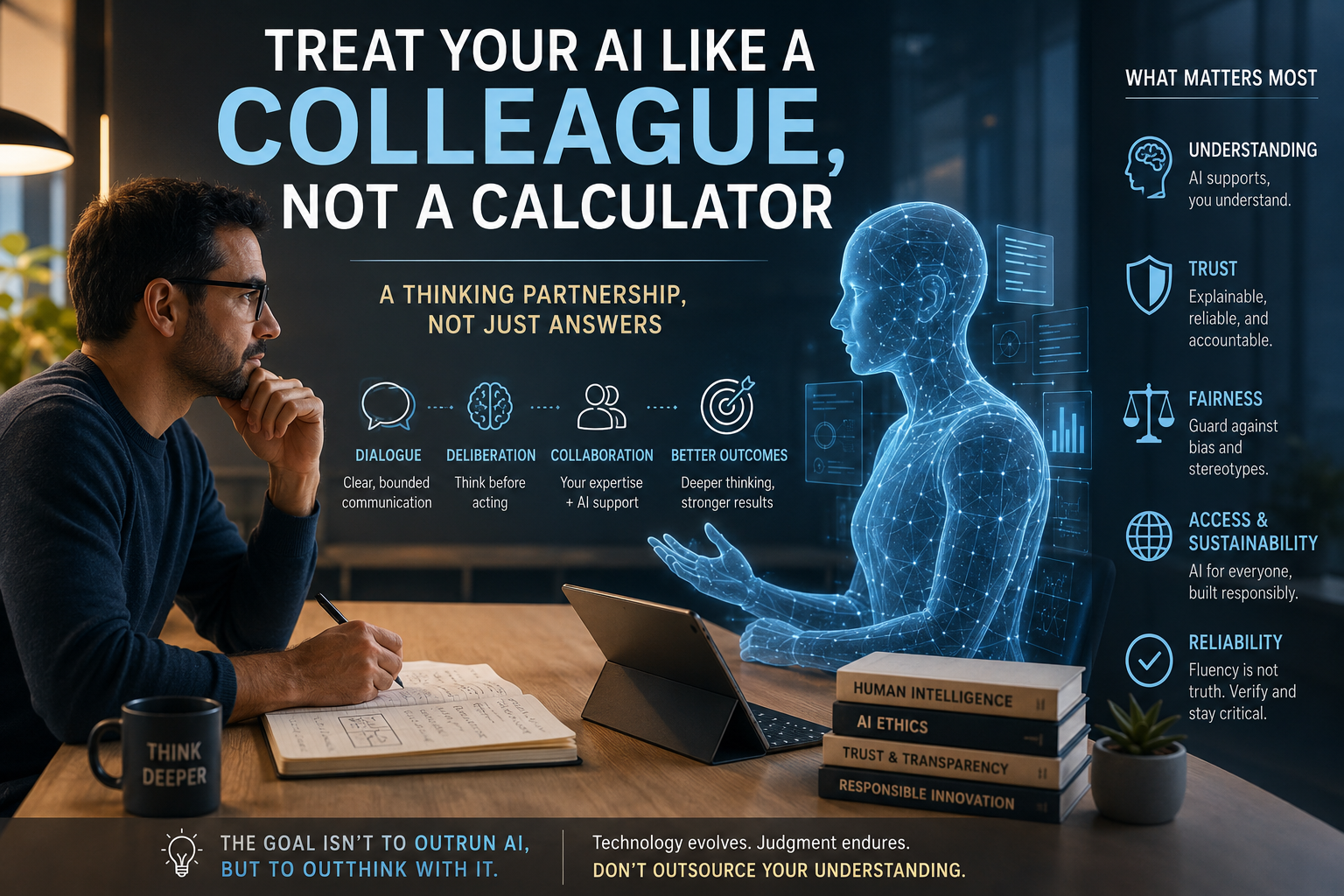 Why you should start treating your AI like a colleague, not a calculator — the politeness protocol, reasoning models, interactive tutoring, emergence, and the trust frontier.